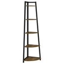  Coaster Furniture Jacksonville 805497 63-inch 5-shelf Bookshelf - Black and Aged Walnut IMAGE 1