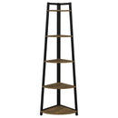  Coaster Furniture Jacksonville 805497 63-inch 5-shelf Bookshelf - Black and Aged Walnut IMAGE 2