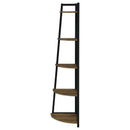  Coaster Furniture Jacksonville 805497 63-inch 5-shelf Bookshelf - Black and Aged Walnut IMAGE 3