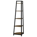  Coaster Furniture Jacksonville 805497 63-inch 5-shelf Bookshelf - Black and Aged Walnut IMAGE 4