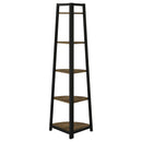  Coaster Furniture Jacksonville 805497 63-inch 5-shelf Bookshelf - Black and Aged Walnut IMAGE 5