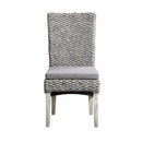  Coast2Coast Hopewell 51560 Set of 2 Gray Seagrass Accent Dining Side Chair with Grey Upholstered Cushion IMAGE 2