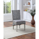  Coast2Coast Hopewell 51560 Set of 2 Gray Seagrass Accent Dining Side Chair with Grey Upholstered Cushion IMAGE 3