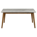  Coaster Furniture Everett 192761 Rectangular 63-inch Faux Marble Dining Table - White IMAGE 2