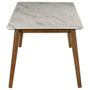 Coaster Furniture Everett 192761 Rectangular 63-inch Faux Marble Dining Table - White IMAGE 3