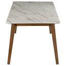  Coaster Furniture Everett 192761 Rectangular 63-inch Faux Marble Dining Table - White IMAGE 4
