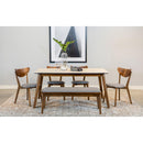  Coaster Furniture Everett 192761 Rectangular 63-inch Faux Marble Dining Table - White IMAGE 6