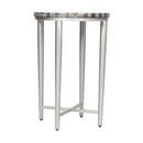  Coast2Coast Torrin 53410 Pinwheel Design Bone Inlay Topped Accent Table with Antique Silver Legs IMAGE 2