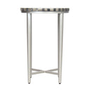  Coast2Coast Torrin 53410 Pinwheel Design Bone Inlay Topped Accent Table with Antique Silver Legs IMAGE 3