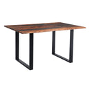  Coast2Coast Bergen 53423 Solid Sheesham Wood Live Edge Dining Table with U-Shaped Metal Base IMAGE 1