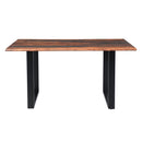  Coast2Coast Bergen 53423 Solid Sheesham Wood Live Edge Dining Table with U-Shaped Metal Base IMAGE 2