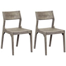  Coast2Coast Stone 53436 Set of 2 Solid Acacia Wood Angled Back Dining Chairs IMAGE 1