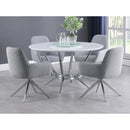  Coaster Furniture Abby 110322 Fabric Upholstered Swivel Dining Arm Chair - Light Grey IMAGE 10