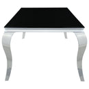  Coaster Furniture Carone 115071 Rectangular 81-inch Glass Top Dining Table - Black IMAGE 3
