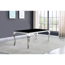  Coaster Furniture Carone 115071 Rectangular 81-inch Glass Top Dining Table - Black IMAGE 4