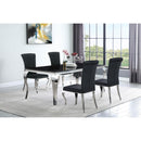  Coaster Furniture Carone 115071 Rectangular 81-inch Glass Top Dining Table - Black IMAGE 5