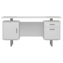 Coaster Furniture Lawtey 803521 60-inch 2-Drawer Computer Desk - White High Gloss IMAGE 4