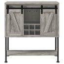  Coaster Furniture Claremont 183038 Sliding Door Home Bar Wine Cabinet - Grey Driftwood IMAGE 2