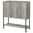  Coaster Furniture Claremont 183038 Sliding Door Home Bar Wine Cabinet - Grey Driftwood IMAGE 8