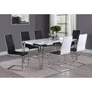  Coaster Furniture Pauline 193001 Rectangular 64-inch Glass Top Dining Table - Chrome IMAGE 5