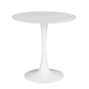  Coaster Furniture Arkell 193041 Round 30-inch Faux Marble Top Dining Table - White IMAGE 1