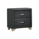  Coaster Furniture Melody 223382 Upholstered 2-Drawer Nightstand - Grey IMAGE 1