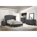  Coaster Furniture Melody 223384 Upholstered Dresser Mirror - Grey IMAGE 2