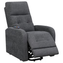  Coaster Furniture Howie 609403P Upholstered Power Lift Massage Chair - Charcoal IMAGE 2