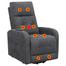  Coaster Furniture Howie 609403P Upholstered Power Lift Massage Chair - Charcoal IMAGE 3