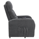  Coaster Furniture Howie 609403P Upholstered Power Lift Massage Chair - Charcoal IMAGE 9