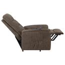  Coaster Furniture Henrietta 609404P Upholstered Power Lift Massage Chair - Brown IMAGE 10