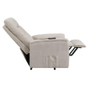  Coaster Furniture Henrietta 609405P Upholstered Power Lift Massage Chair - Beige IMAGE 8