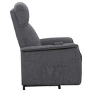  Coaster Furniture Herrera 609406P Upholstered Power Lift Massage Chair - Charcoal IMAGE 9