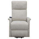  Coaster Furniture Herrera 609407P Upholstered Power Lift Massage Chair - Beige IMAGE 5