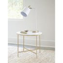  Coaster Furniture Ellison 723207 Round Marble Top Side End Table - White and Gold IMAGE 1