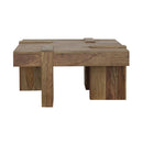  Coaster Furniture Samira 724138 Square Solid Wood Coffee Table - Natural Sheesham IMAGE 4