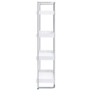  Coaster Furniture Ember 803402 68-inch 4-shelf Bookshelf - White High Gloss and Chrome IMAGE 4