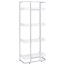  Coaster Furniture Ember 803402 68-inch 4-shelf Bookshelf - White High Gloss and Chrome IMAGE 5