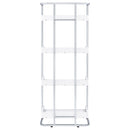  Coaster Furniture Ember 803402 68-inch 4-shelf Bookshelf - White High Gloss and Chrome IMAGE 6