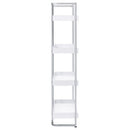  Coaster Furniture Ember 803402 68-inch 4-shelf Bookshelf - White High Gloss and Chrome IMAGE 8
