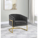  Coaster Furniture Alamor 903039 Upholstered Barrel Back Accent Chair - Dark Grey IMAGE 2