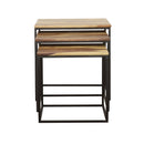  Coaster Furniture Belcourt 931182 3-piece Square Nesting Tables - Natural and Black IMAGE 2