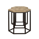  Coaster Furniture Adger 935844 2-piece Hexagonal Nesting Tables - Natural and Black IMAGE 5