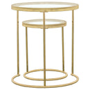  Coaster Furniture Maylin 935936 2-piece Round Glass Top Nesting Table Set - Gold IMAGE 5
