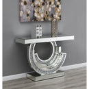  Coaster Furniture Imogen 953422 Sculptural Mirrored Entryway Console Table - Silver IMAGE 2