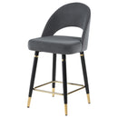  Coaster Furniture Lindsey 192549 Velvet Upholstered Counter Chair - Grey IMAGE 3