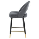  Coaster Furniture Lindsey 192549 Velvet Upholstered Counter Chair - Grey IMAGE 4