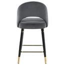  Coaster Furniture Lindsey 192549 Velvet Upholstered Counter Chair - Grey IMAGE 6