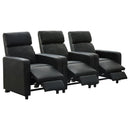  Coaster Furniture Toohey 600181-S3B 3 pc Home Theater Seating IMAGE 2