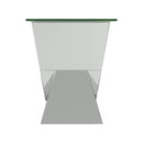  Coaster Furniture Taffeta 723447 Glass Top Mirrored Acrylic End Table - Silver IMAGE 3